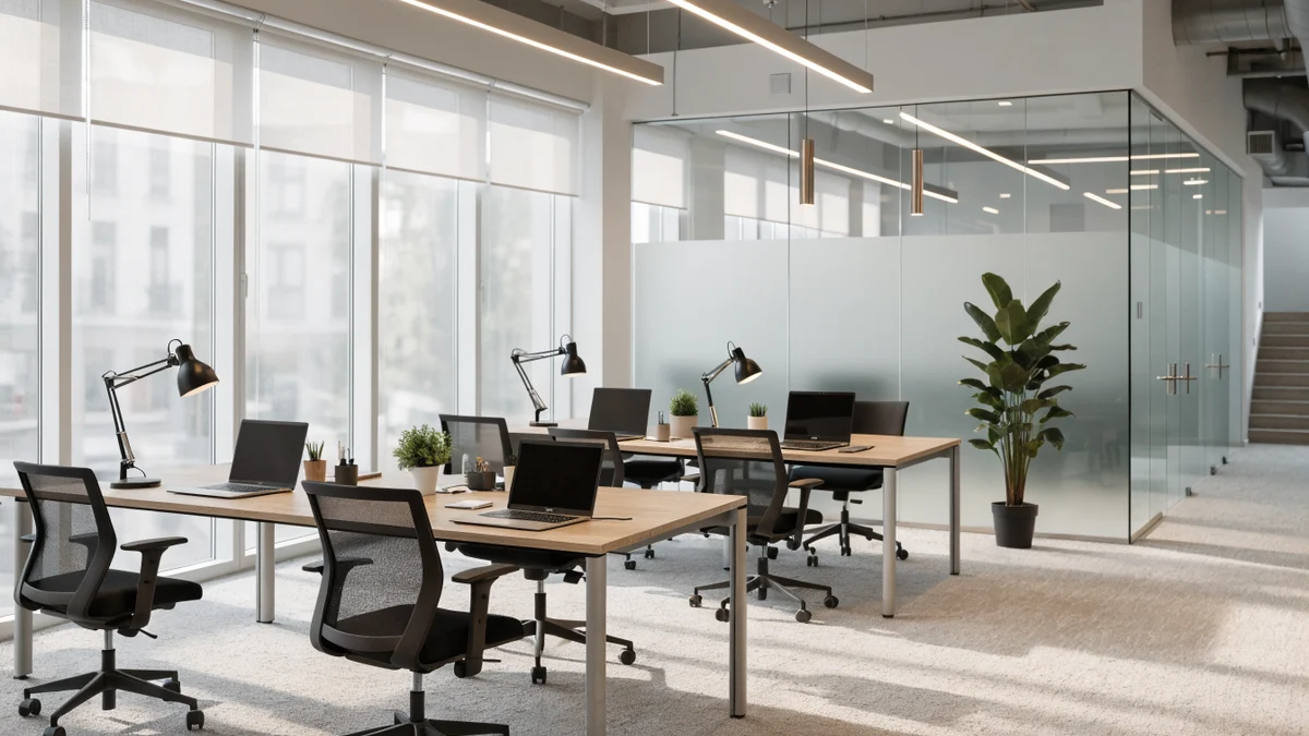 A bright, modern in-house SEO workspace